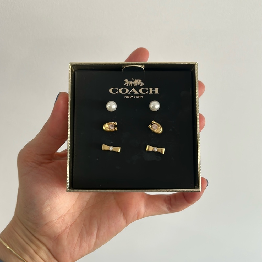Coach earrings (never worn)